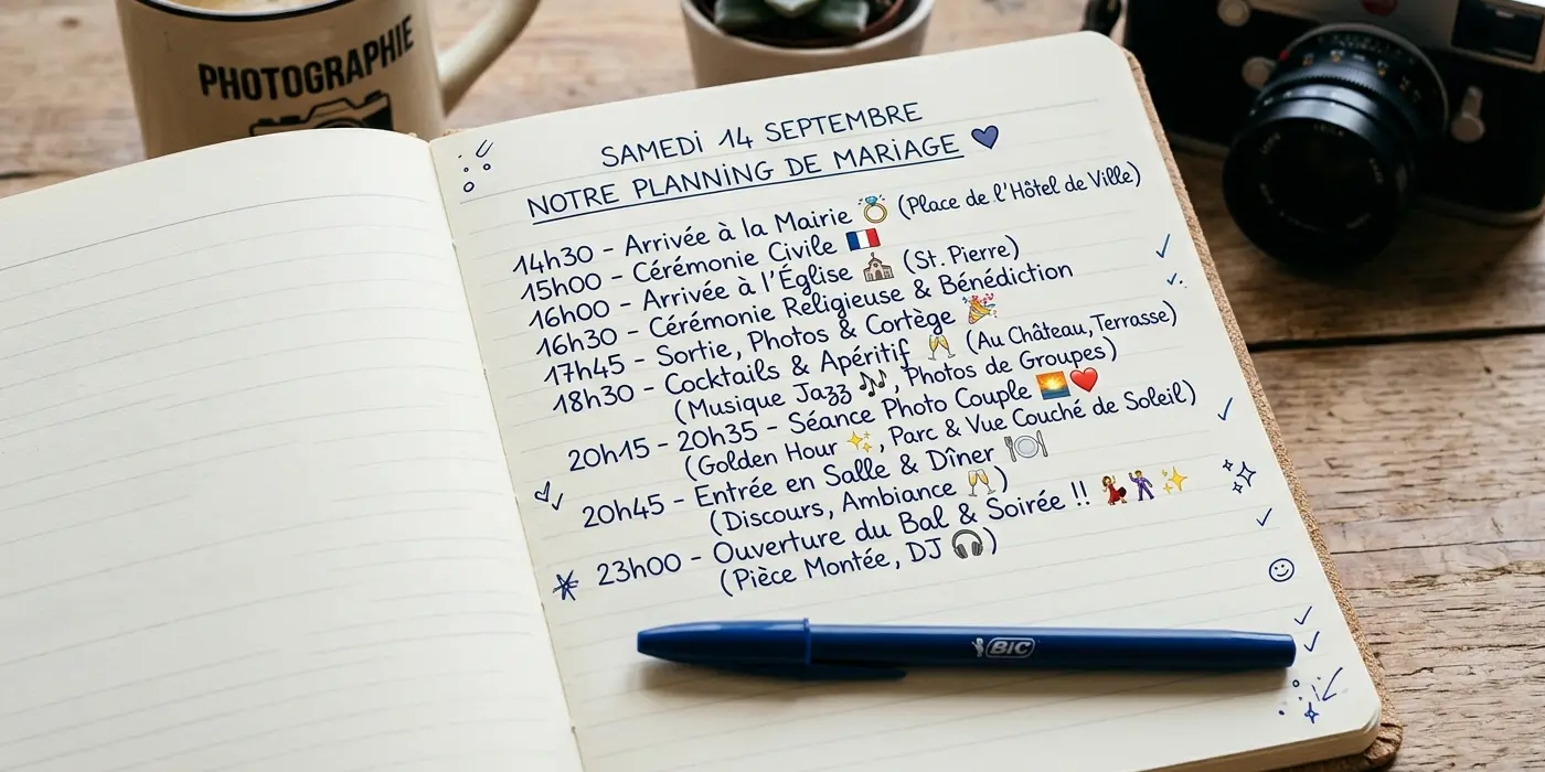 Organisation parfaite journée mariage